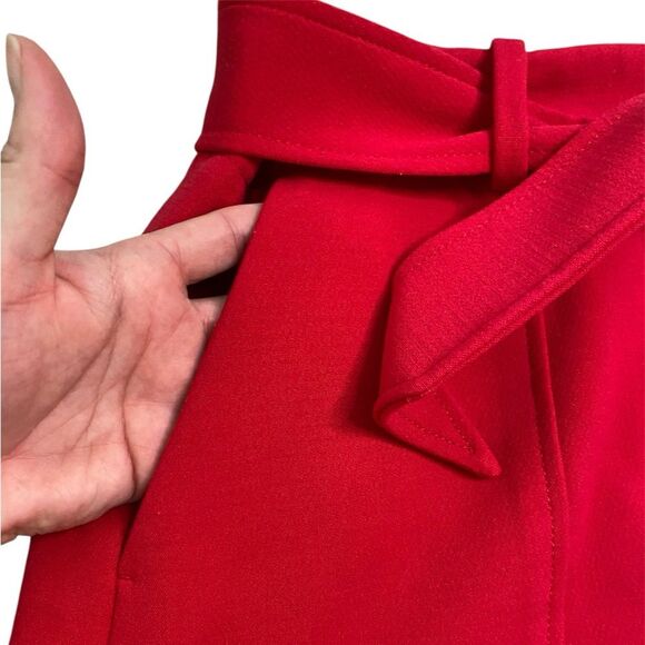 LOFT Red A-Line Mini Skirt with Tie Waist - Picture 3 of 9